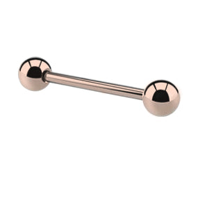 Rose Gold Coloured Straight Titanium Barbell JEWELLERY ONLY