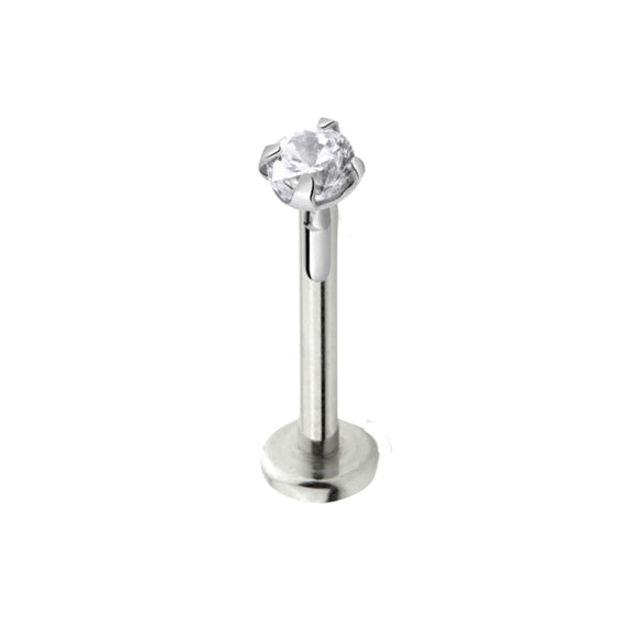 PIERCING WITH 2.5mm Claw Set Crystal Titanium Labret