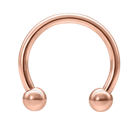 Rose Gold Coloured Circular Barbell JEWELLERY ONLY